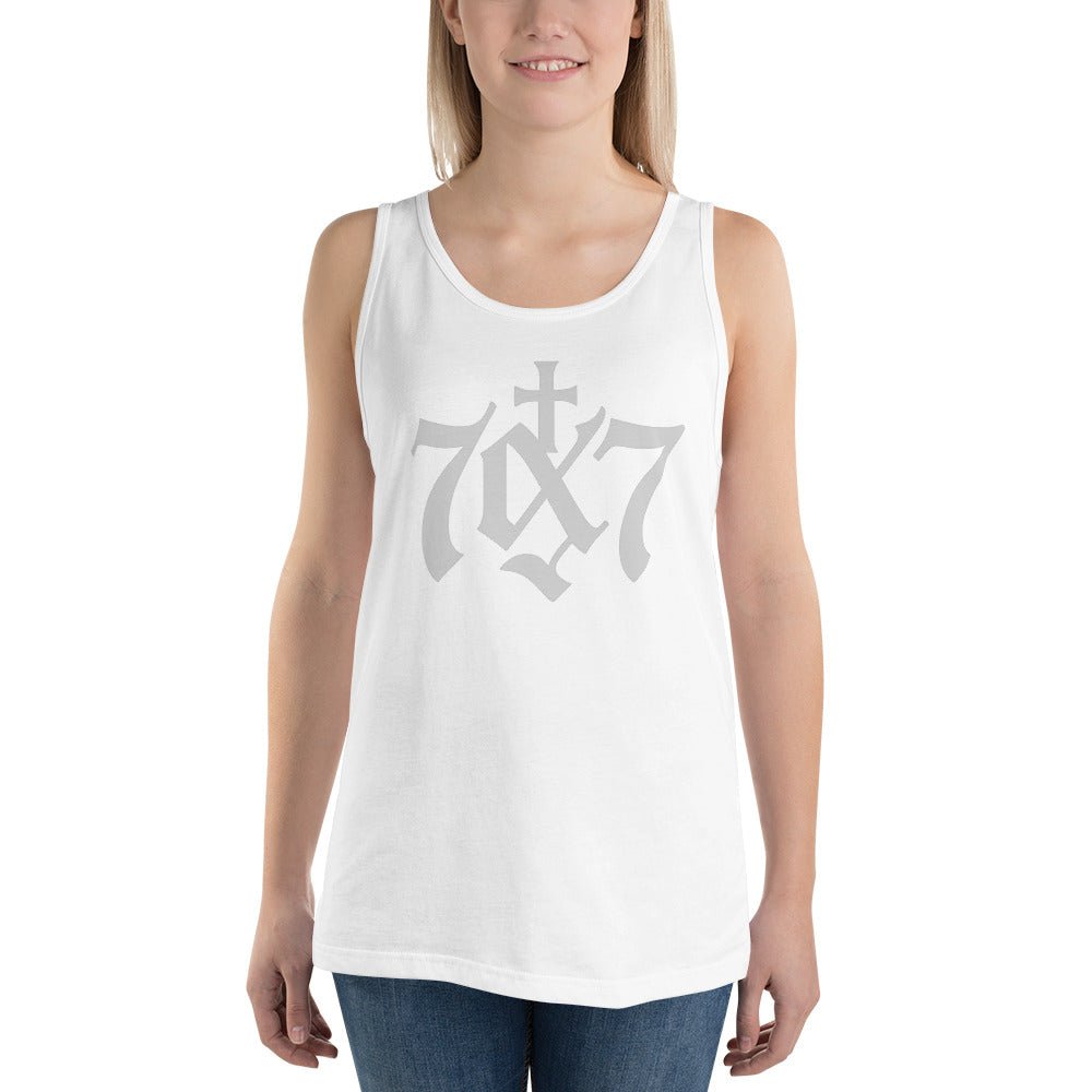 70x7 White Tank Top – Forgiveness - Inspired Christian Apparel - R. J. Cole
