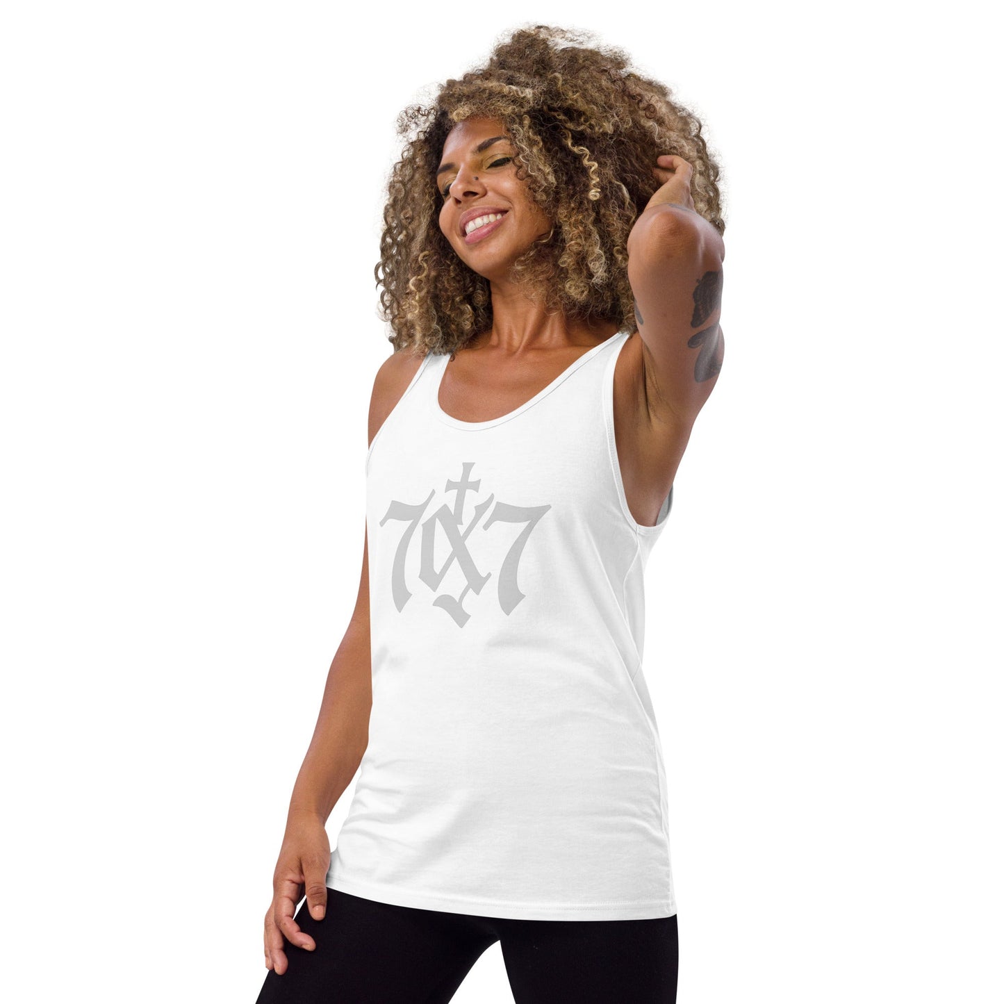 70x7 White Tank Top – Forgiveness - Inspired Christian Apparel - R. J. Cole