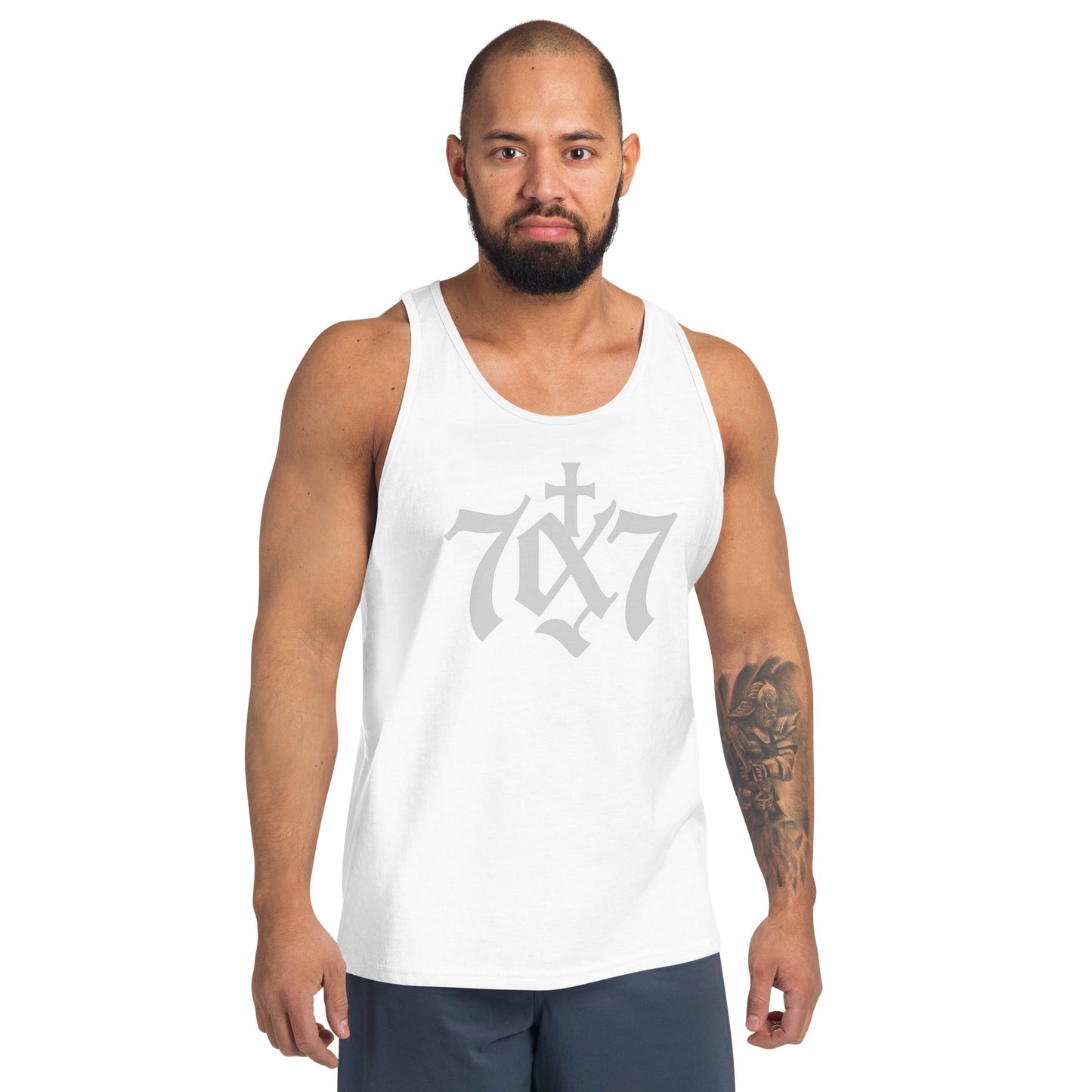 70x7 White Tank Top – Forgiveness - Inspired Christian Apparel - R. J. Cole