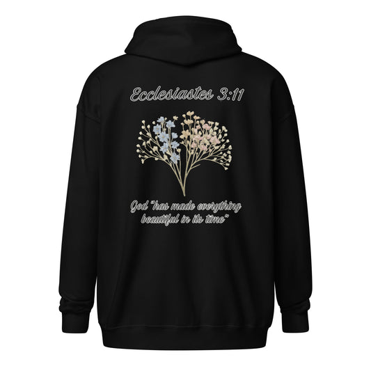 Ecclesiastes 3:11 Women’s Zip Hoodie | God’s Timing, Beautiful Design - R. J. Cole Apparel