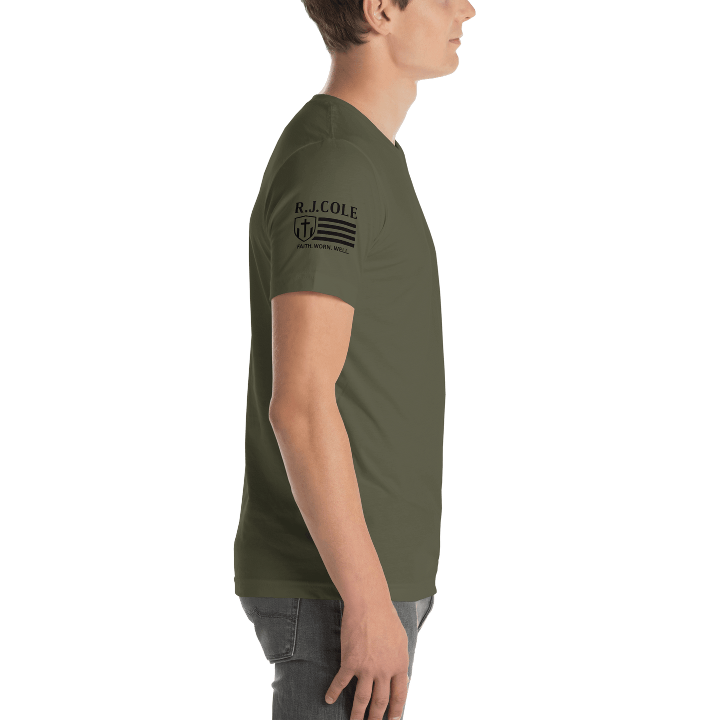RJ Cole Patriot Everyday Logo Tee – Sleeve Branded Classic - R. J. Cole