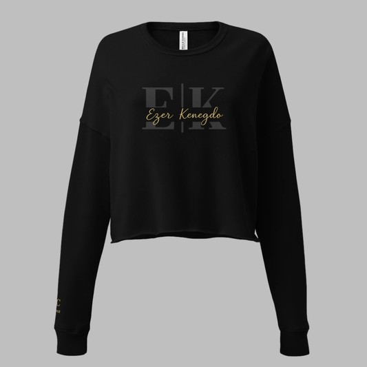 Ezer Kenegdo Crop Sweatshirt – Black | Strength Beside, Not Behind - R. J. Cole