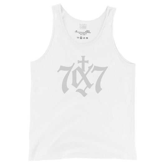 70x7 White Tank Top – Forgiveness - Inspired Christian Apparel - R. J. Cole