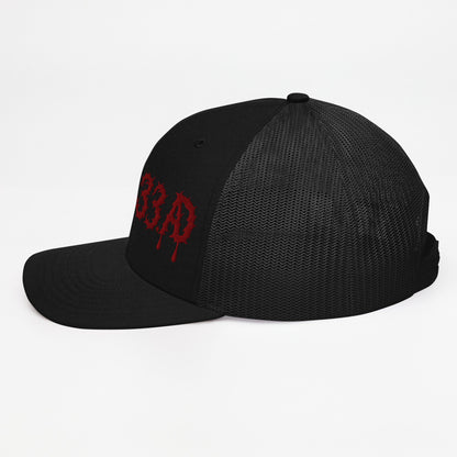 Black Trucker Hat – THORN 33 AD Logo - R. J. Cole