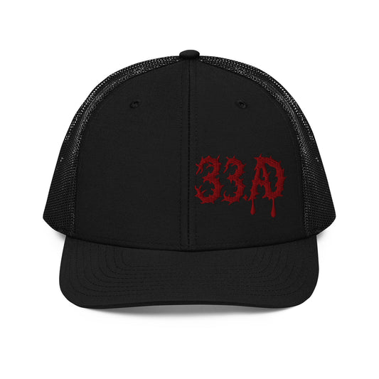 Black Trucker Hat – THORN 33 AD Logo - R. J. Cole