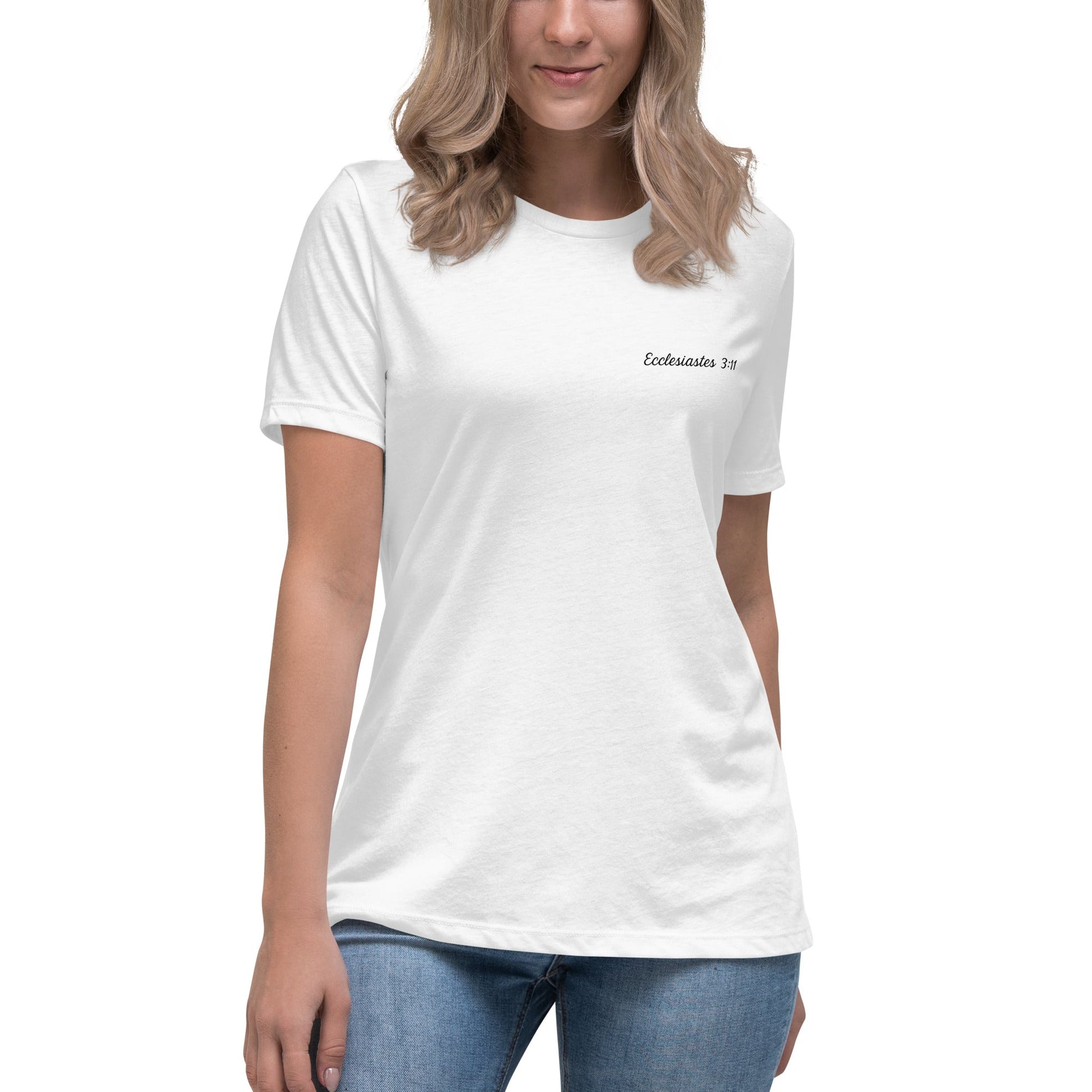 Ecclesiastes 3:11 Women’s Christian T-Shirt | God’s Timing, Beautiful Design - R. J. Cole Apparel