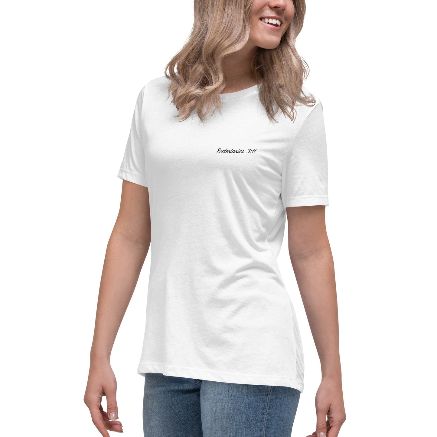 Ecclesiastes 3:11 Women’s Christian T-Shirt | God’s Timing, Beautiful Design - R. J. Cole Apparel
