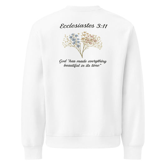 Ecclesiastes 3:11 Women’s Oversized Heavyweight Sweatshirt | God’s Timing, Beautiful Design - R. J. Cole Apparel