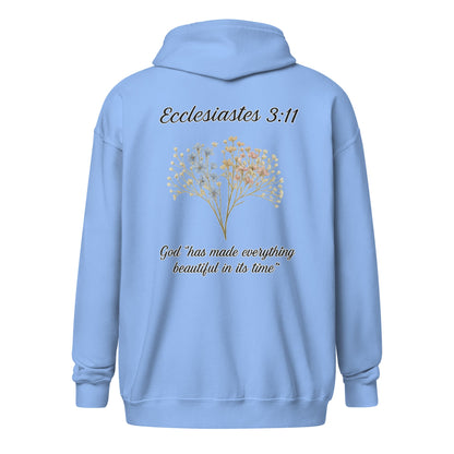 Ecclesiastes 3:11 Women’s Zip Hoodie | God’s Timing, Beautiful Design - R. J. Cole Apparel