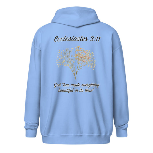 Ecclesiastes 3:11 Women’s Zip Hoodie | God’s Timing, Beautiful Design - R. J. Cole Apparel