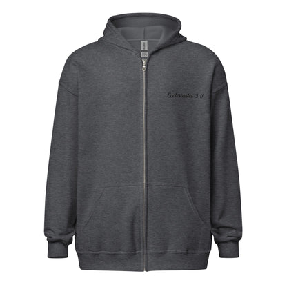 Ecclesiastes 3:11 Women’s Zip Hoodie | God’s Timing, Beautiful Design - R. J. Cole Apparel