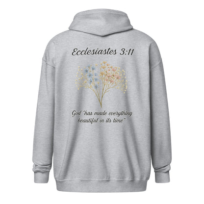 Ecclesiastes 3:11 Women’s Zip Hoodie | God’s Timing, Beautiful Design - R. J. Cole Apparel