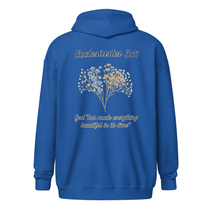 Ecclesiastes 3:11 Women’s Zip Hoodie | God’s Timing, Beautiful Design - R. J. Cole Apparel