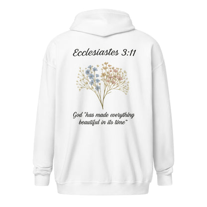 Ecclesiastes 3:11 Women’s Zip Hoodie | God’s Timing, Beautiful Design - R. J. Cole Apparel