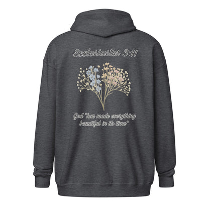 Ecclesiastes 3:11 Women’s Zip Hoodie | God’s Timing, Beautiful Design - R. J. Cole Apparel