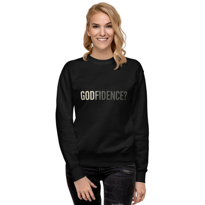Godfidence Crewneck Sweatshirt – Black Faith - Based Pullover - R. J. Cole Apparel