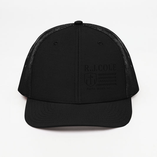 R.J. Cole Patriot Black out trucker snapback hat - R. J. Cole