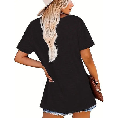 Women Cross Christmas Graphic Short Sleeve Tee Tops Christian Faith T-Shirt - R. J. Cole Apparel